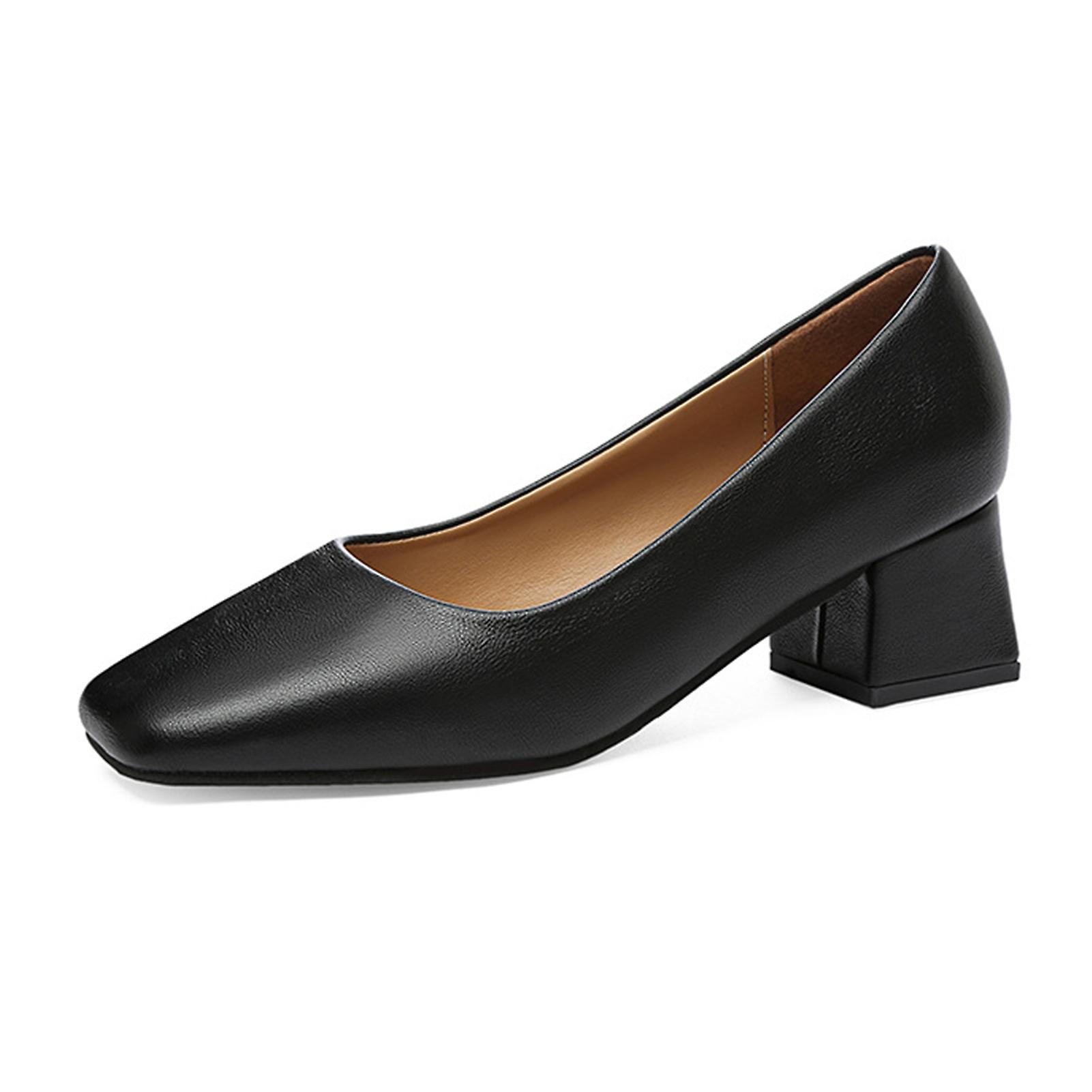 Women's Non-slipped Shoes Simple Big Area Square Heel For Daily Commute School Life