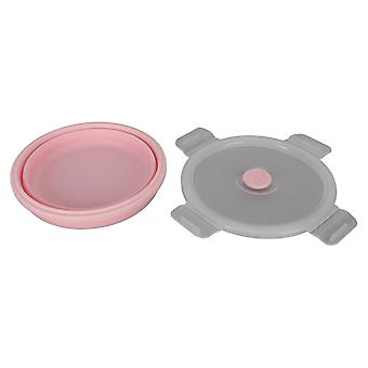 Große zusammenklappbare Hundeschüssel 500ml tragbare Reiseschüssel aus Silikon in Lebensmittelqualität für das Wandern im Freien Camping Rosa