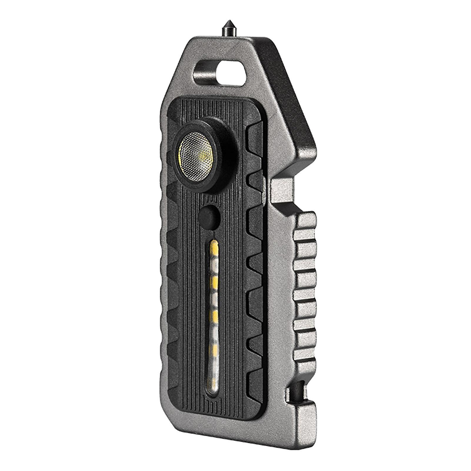 Mini LED Flashlight Keychain Light Waterproof Rechargeable Multi-functional Whistle Window Breaker