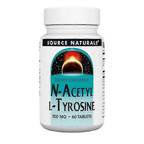 Source Naturals N-Acetyl L-Tyrosine,300 mg ,60 Tabs (Pack of 4)
