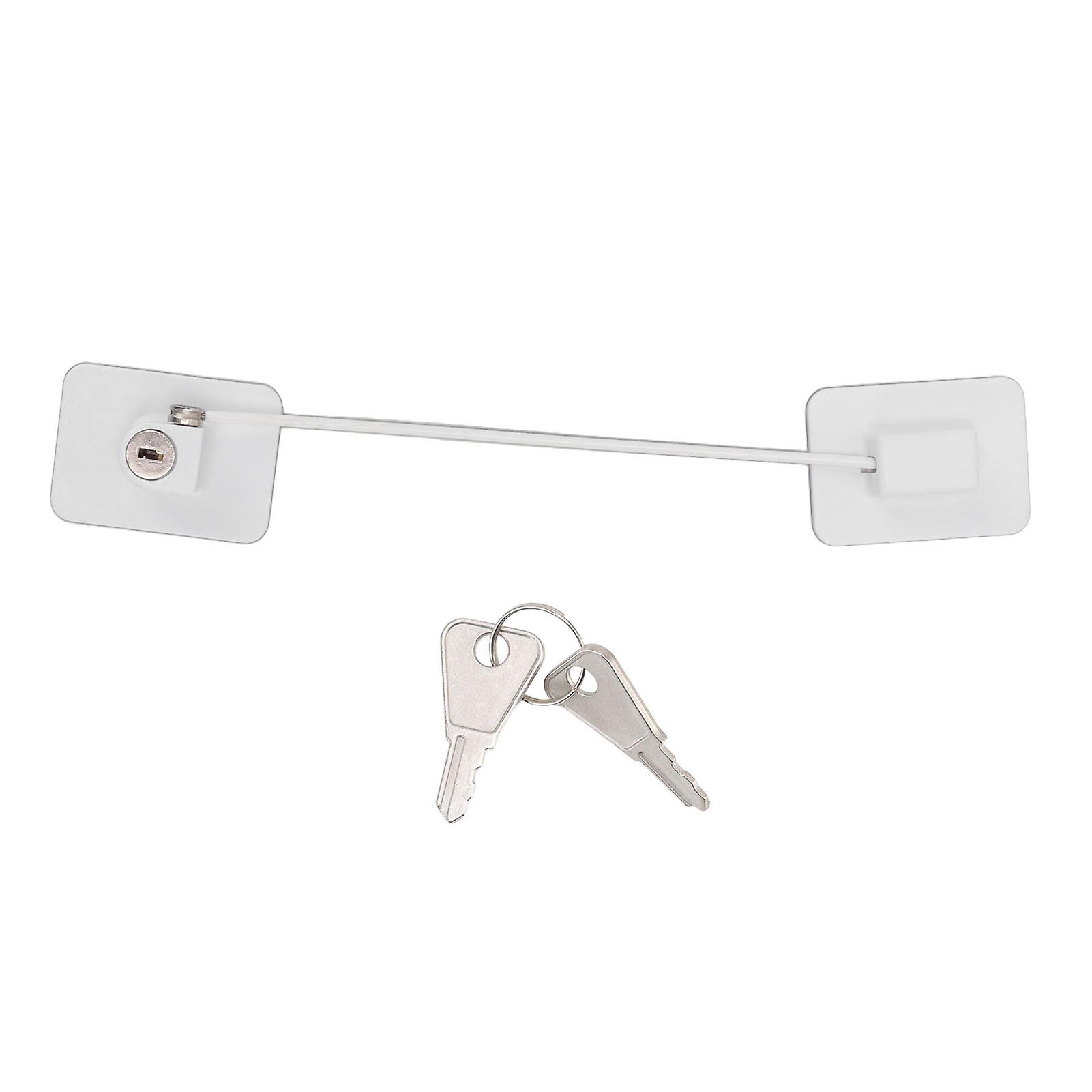 Fridge Lock White Childproof Freezer Lock Child Safety Cabinet Drawer Lock with 2 Keys