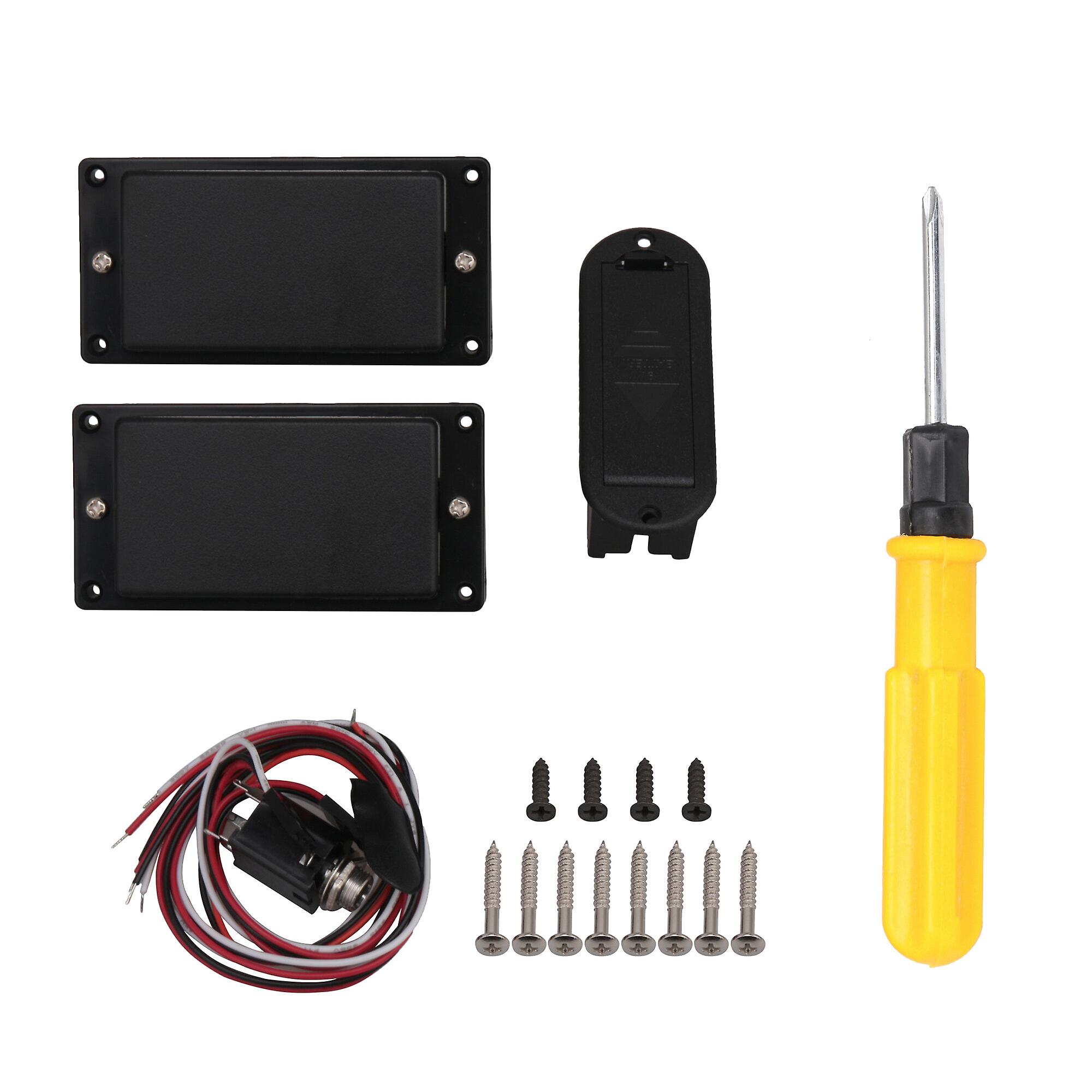 Double Coil Closed Pickups for Electric Guitar Part Black w/ Screws Kit