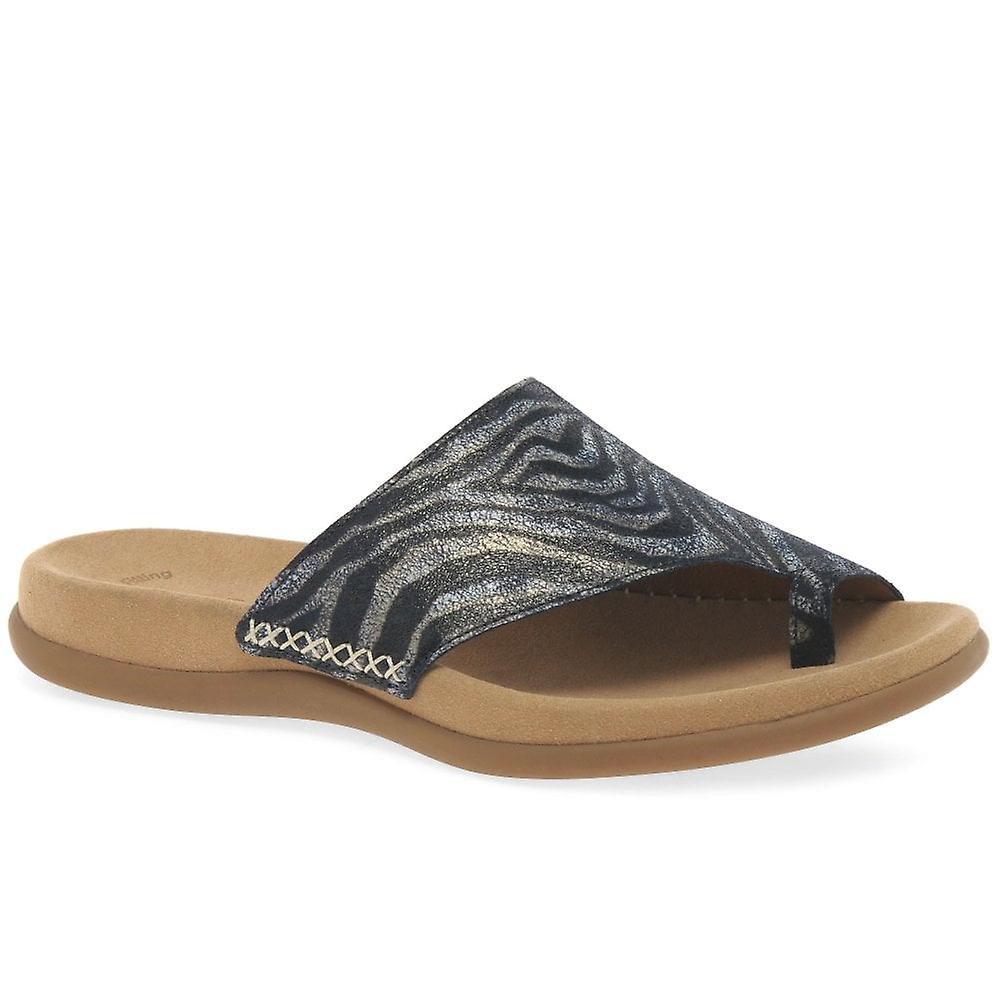 Gabor Lanzarote Womens Printed Toe Loop Mules