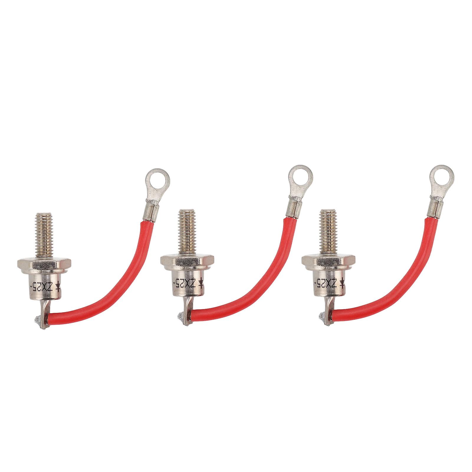 3PCS 25A ZX25 12 Diesel Generator Diode Small Portable Rectifier Diode Replacement Accessories Parts Positive Red Line