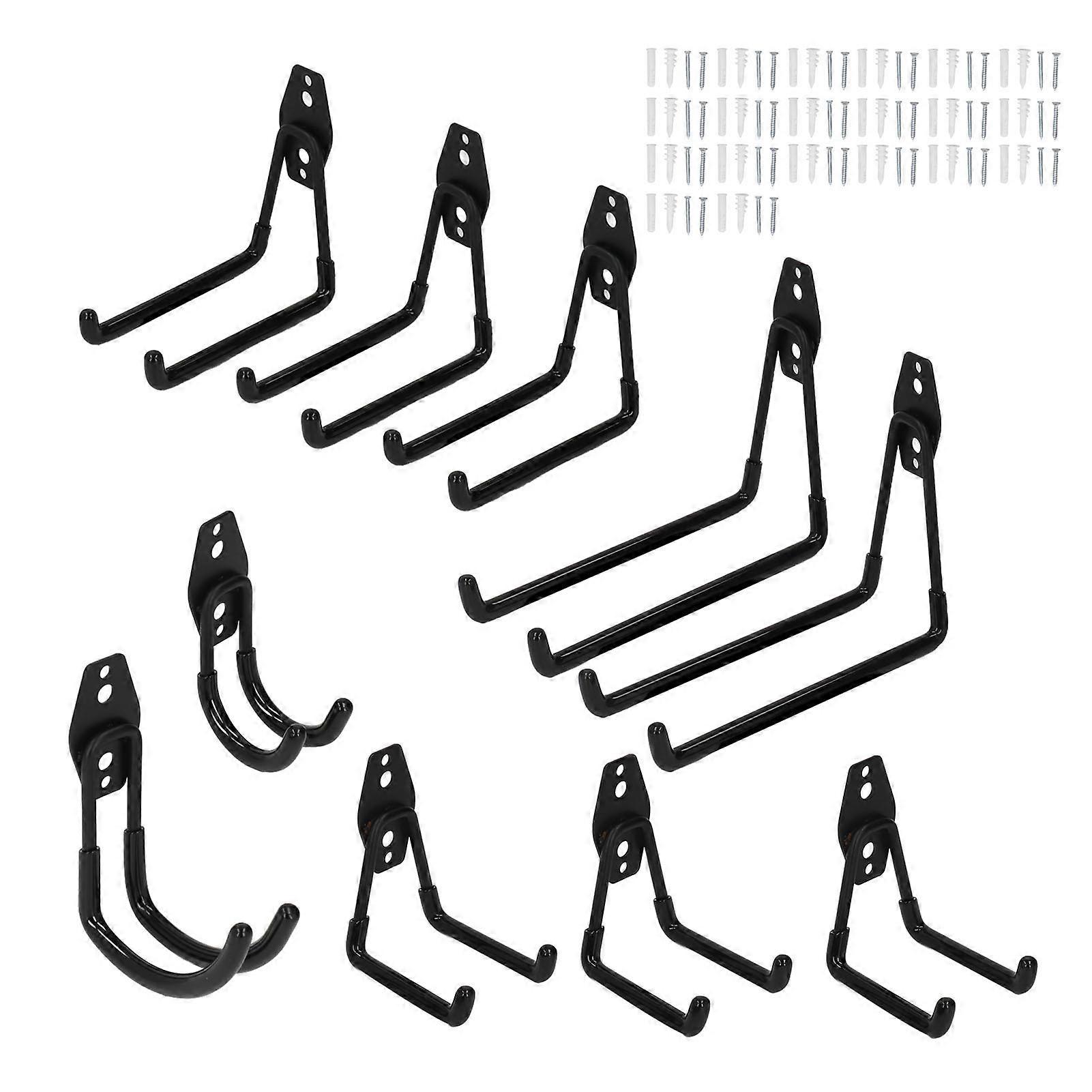10Pcs Garage Hook, Bike Holder Wall Mount Tool Storage Hanger Set Kit for Organizing Power Tools,Ladders,Bulk Items,Bikes,Ropes and More F4ST7