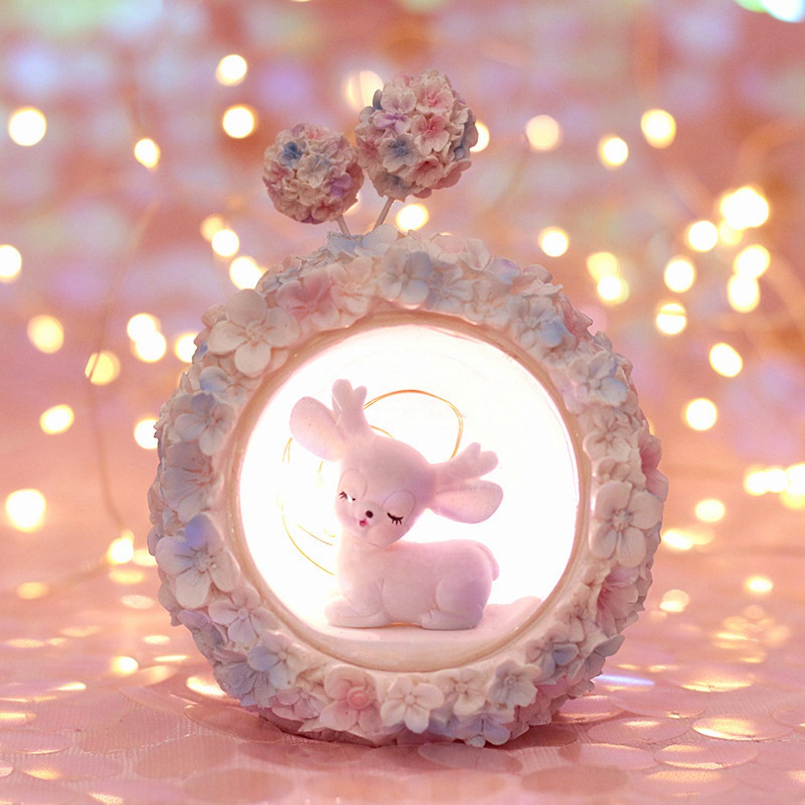 Night Light Στολίδια Χαριτωμένο Fawn Girls Desktop Διακόσμηση για τις διακοπές Δώρα γενεθλίων Home DecorationBlue