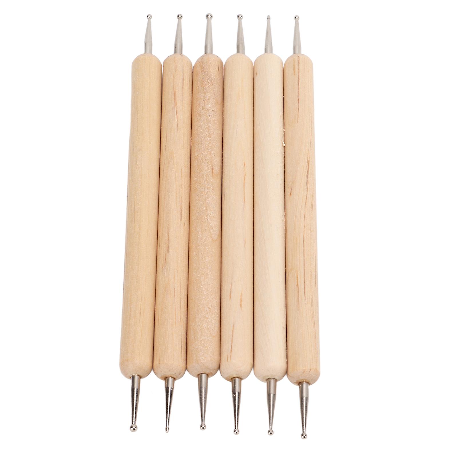 6 Pcs Double End Tracing Dotting Stylus Firm Grip Engraving Stylus Set for Making Sculpture DIY Leather