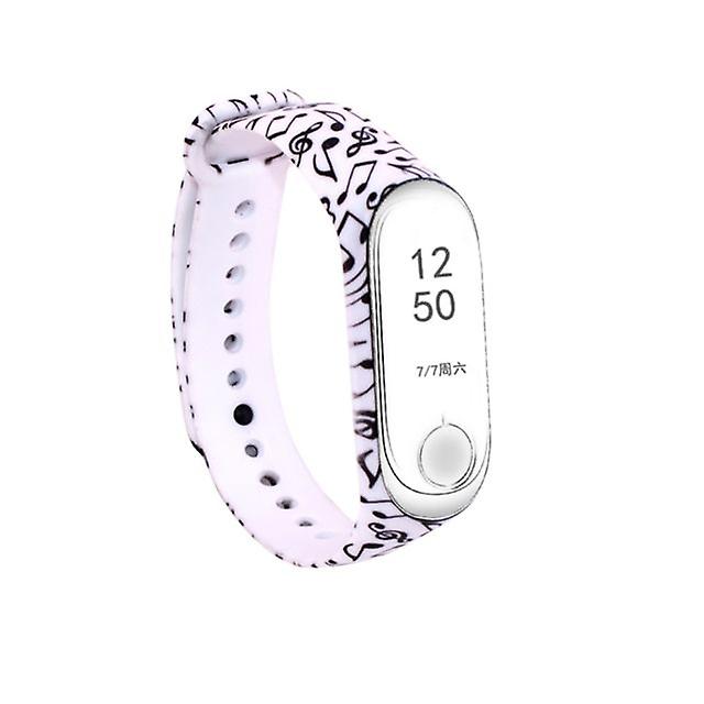 Silicone Paint Watch band note style Compatible with Mi Band 3