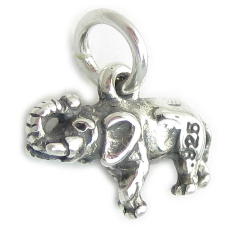 Elephant Tiny Sterling Silver Charm .925 X 1 Elephants Charms