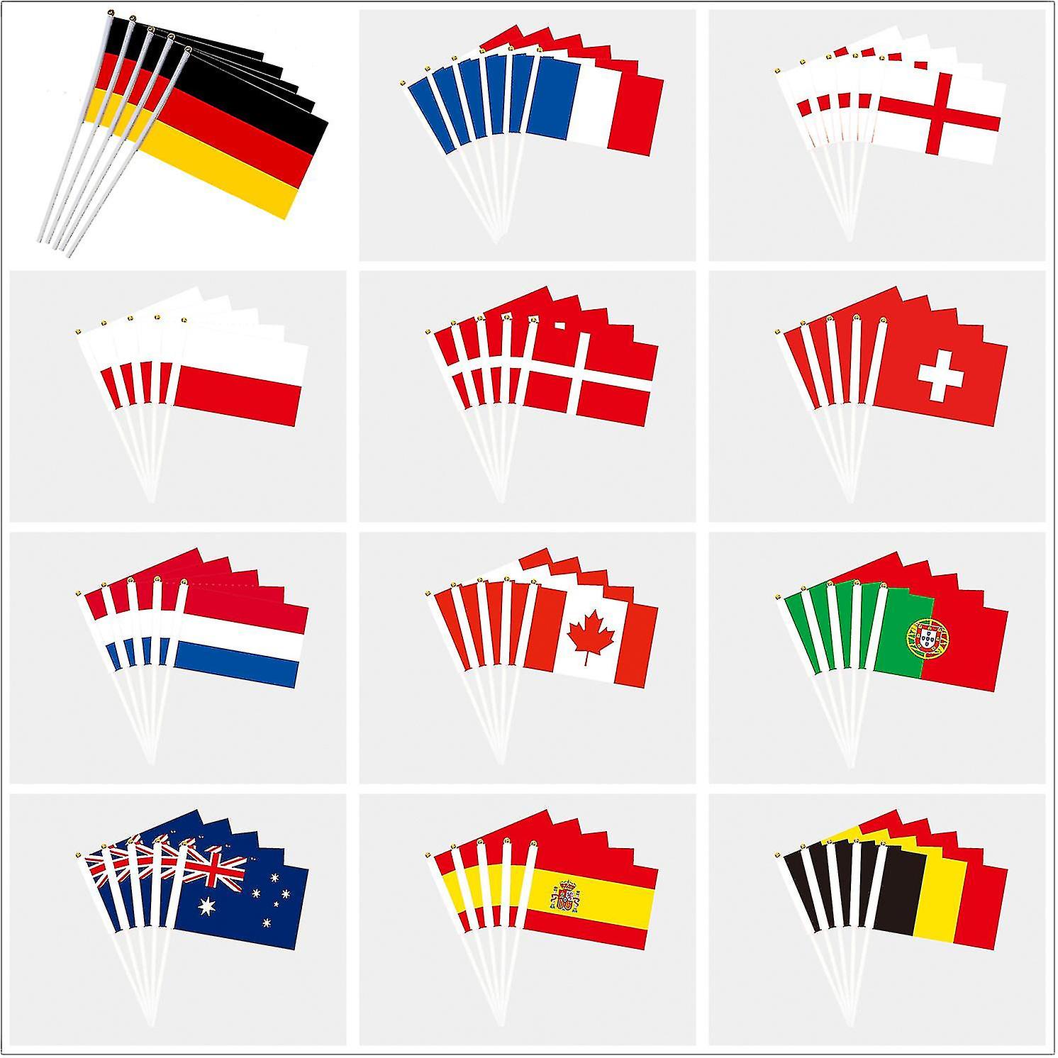 5pcs Handheld Bunting Flags, 2024 EURO Football Championship Flags 21x14 cm, Festival Party Decoration