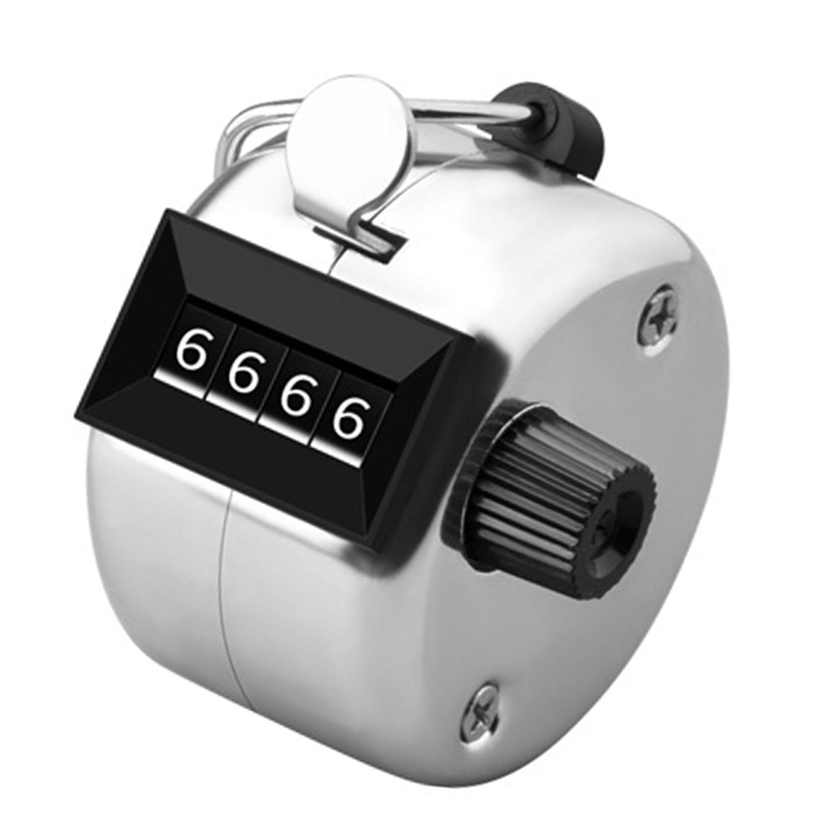 Hand Tally Counter 4 Digit 0000-9999 Stainless Steel Manual Clicker