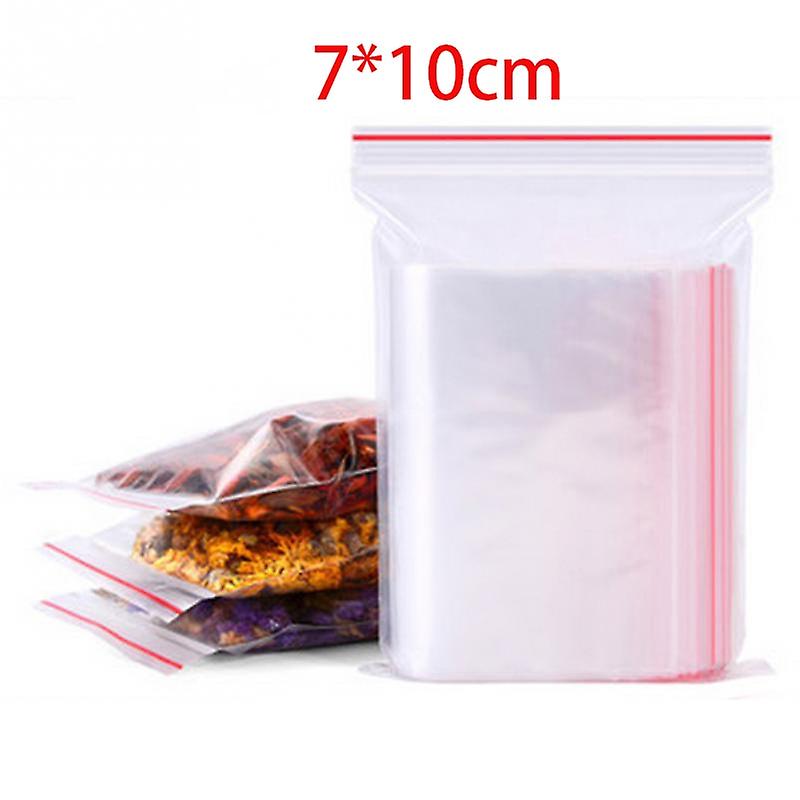 100/300/500pcs/συσκευασία επανασφραγιζόμενες πλαστικές σακούλες με φερμουάρ σαφείς πολυ φερμουάρ τσάντα αποθήκευσης τροφίμων reclosable κενό φρέσκο οργανώστε την τσάντα