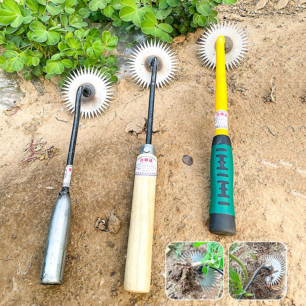 Uprooting Garden Weeding Tool Sunflower Hoe with Wooden Handle for Yard Work