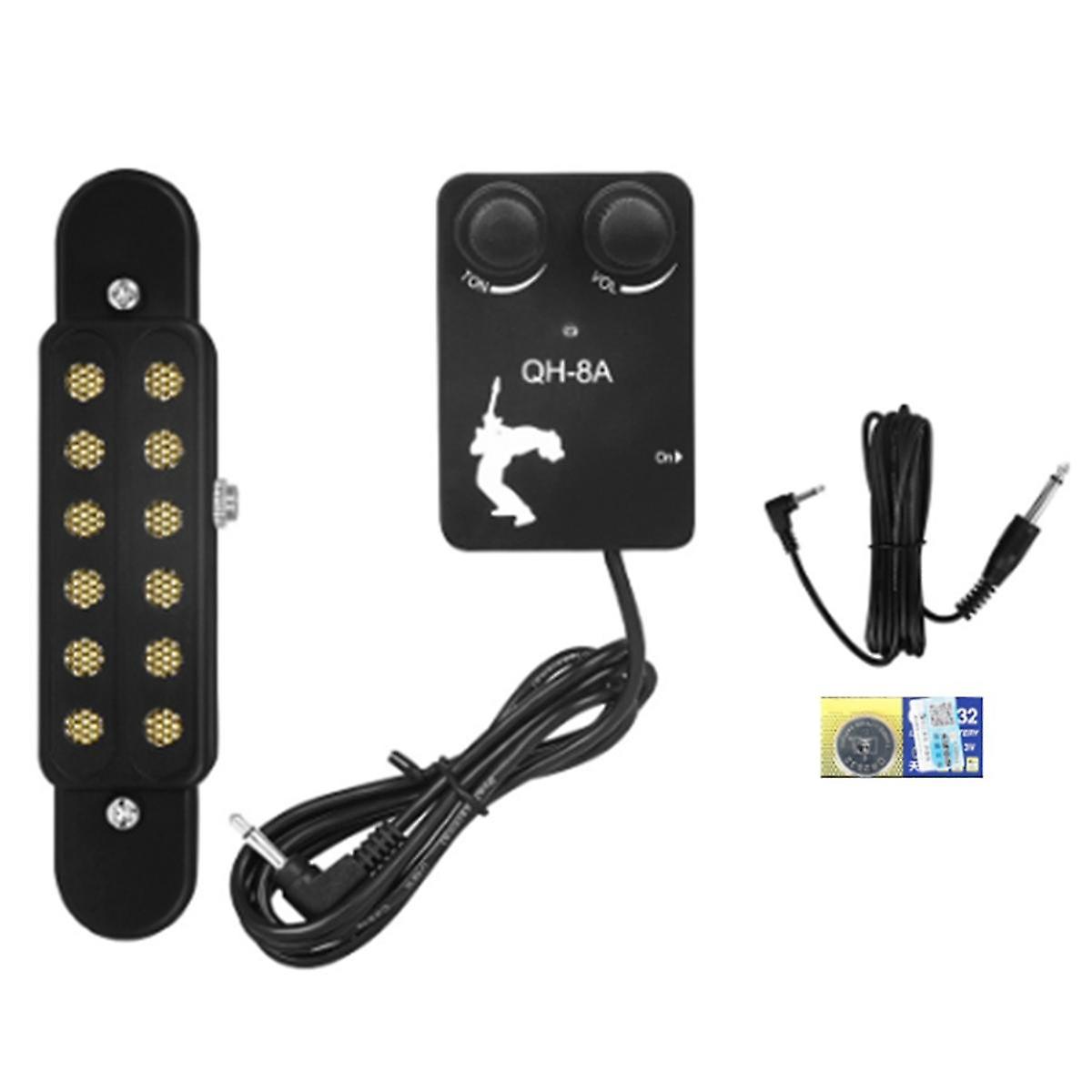 12 Sound Hole Guitar Pickup Acoustic Classical Guitar Transducer with Connecting Cable Amplifier