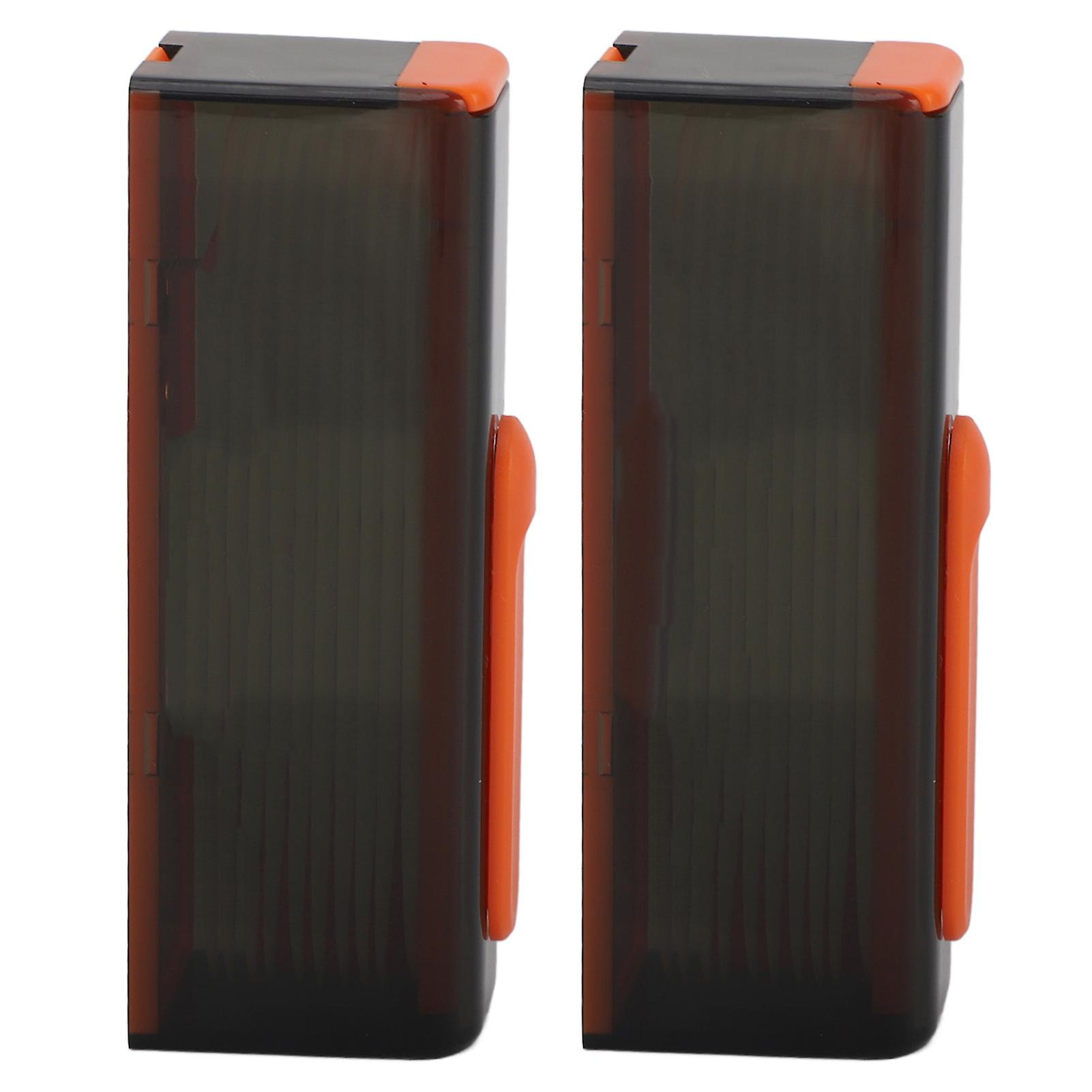 2pcs Floss Storage Case Refillable ABS Silicone with Mirror Portable Floss Dispenser Box for Dating Dining Traveling