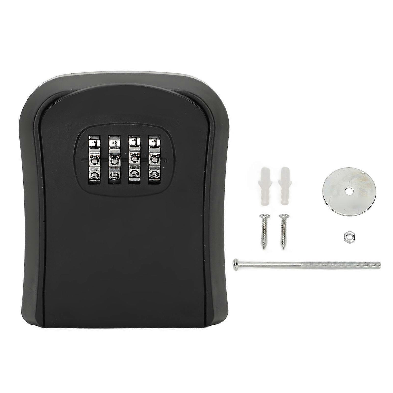 Combination Lock Box Wall Mounted 4-Digit Waterproof Key Storage Safe with ABS Durable Case and 5 Keys Capacity for Secure Access