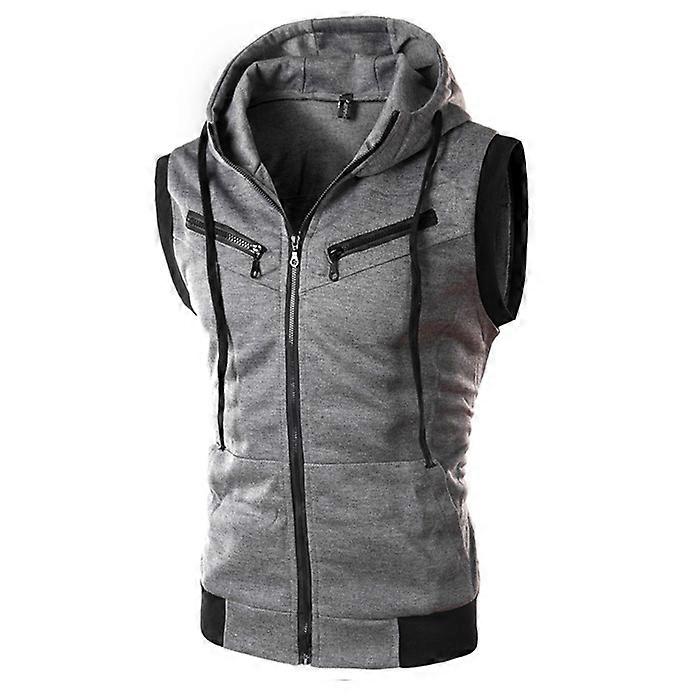 Gilet senza maniche con cappuccio da uomo Gilet a tinta unita