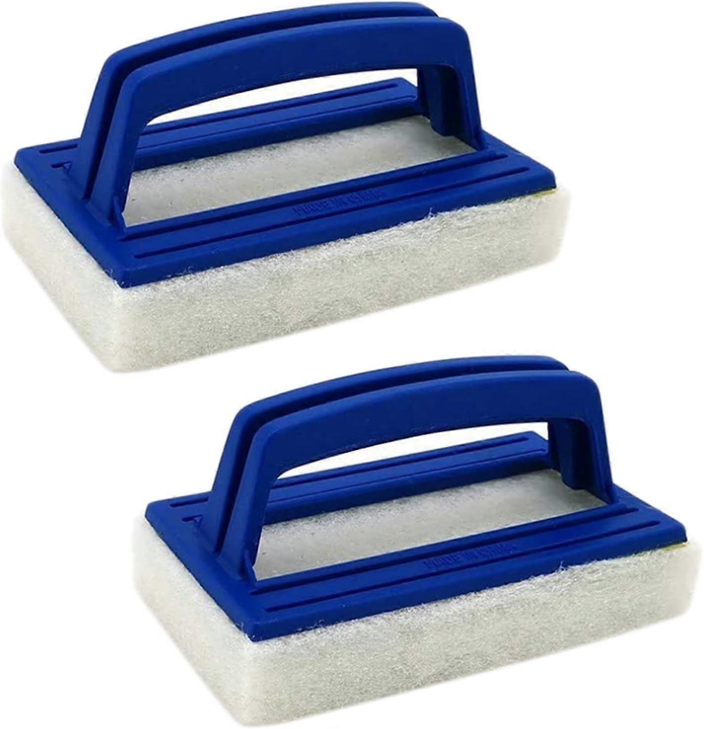 2 Pieces Pool Sponge Brushes,Handle for Cleaning Pool Spa Tubs Walls