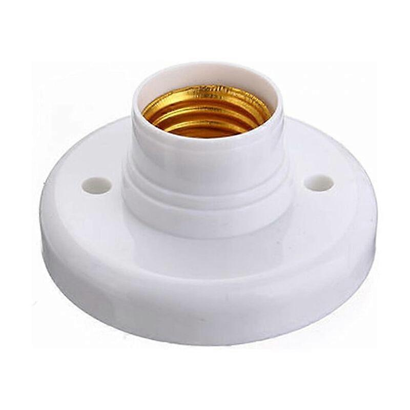 2 Pcs E27 Light Bulb Socket, E27 Lamp Holders Round Plastic Screw Base Lamp Holder, E27 Wall Lamp Holder Bracket, Round Screw Light Socket Holder(Whit