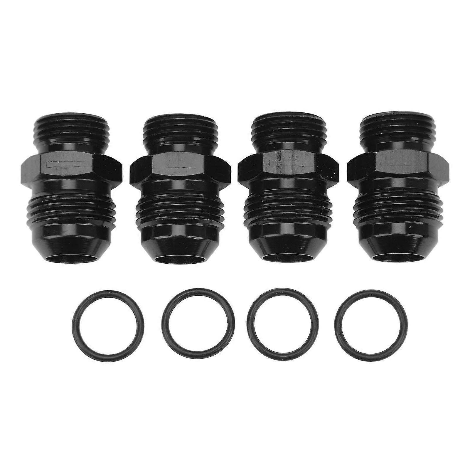 4個ORBオスフィッティングアルミニウム合金1500PSI Oリングオイルクーラー燃料ポンプ用オスフレアアダプター8AN ORB〜10AN