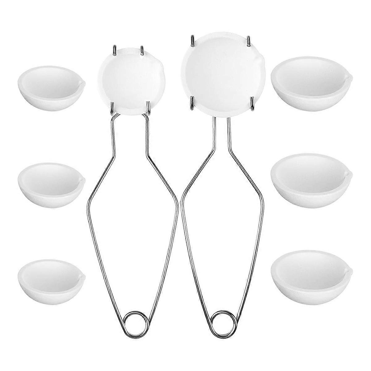 10 Piece Small Fused Ceramic Passion Plate Cup Set Jewelry Refining Casting Pot