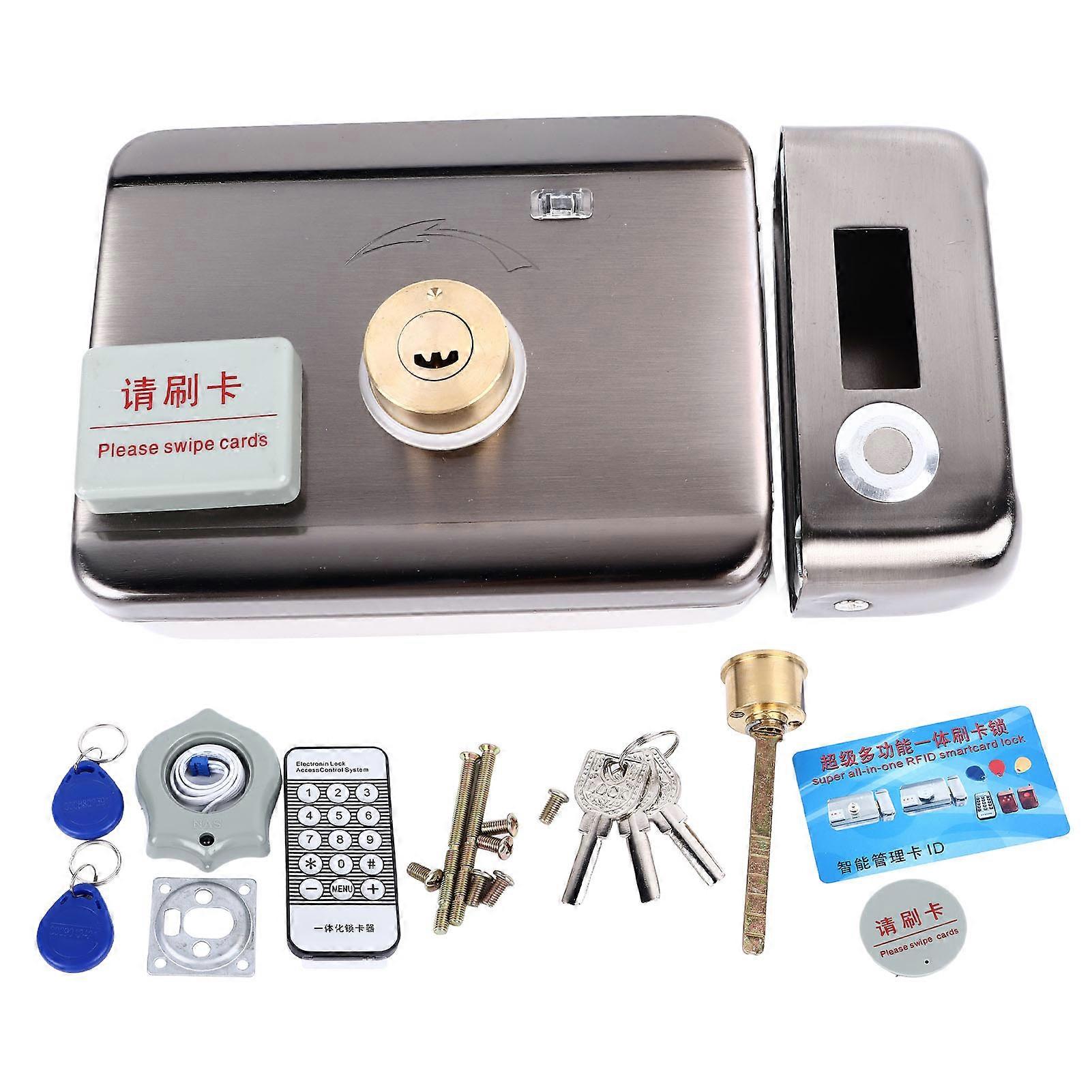 ID Card Lock Integrated Structure Silent Battery Lock Safe Sensitive Wiring Free Lock for Home