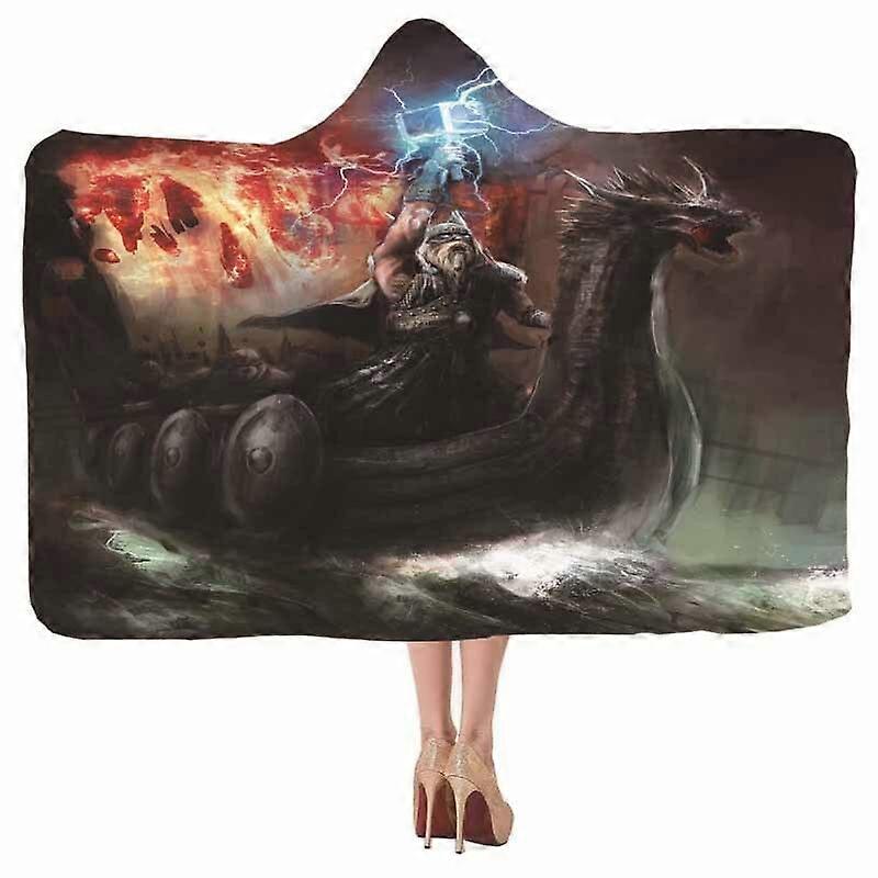 חיות אפורות זאב סוס קפוצ'ון שמיכה כהה בסגנון מיקרופייבר קטיפה שמיכה עם קפוצ'ון ספת מיטה משרד נסיעות לזרוק שמיכות