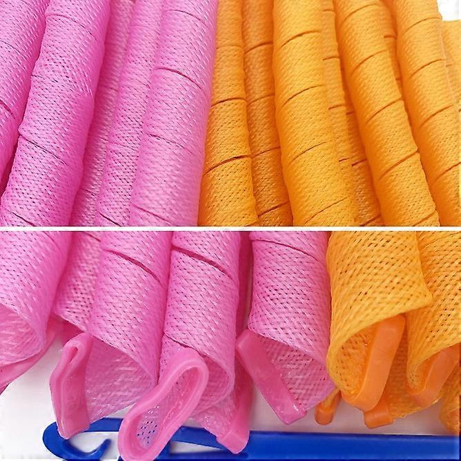 Hårrullar för långt hår, hårlockare spiral lockar styling kit, ingen värme hårpapiljotter styling kit med stylingkrokar, DIY frisyr stylingverktyg