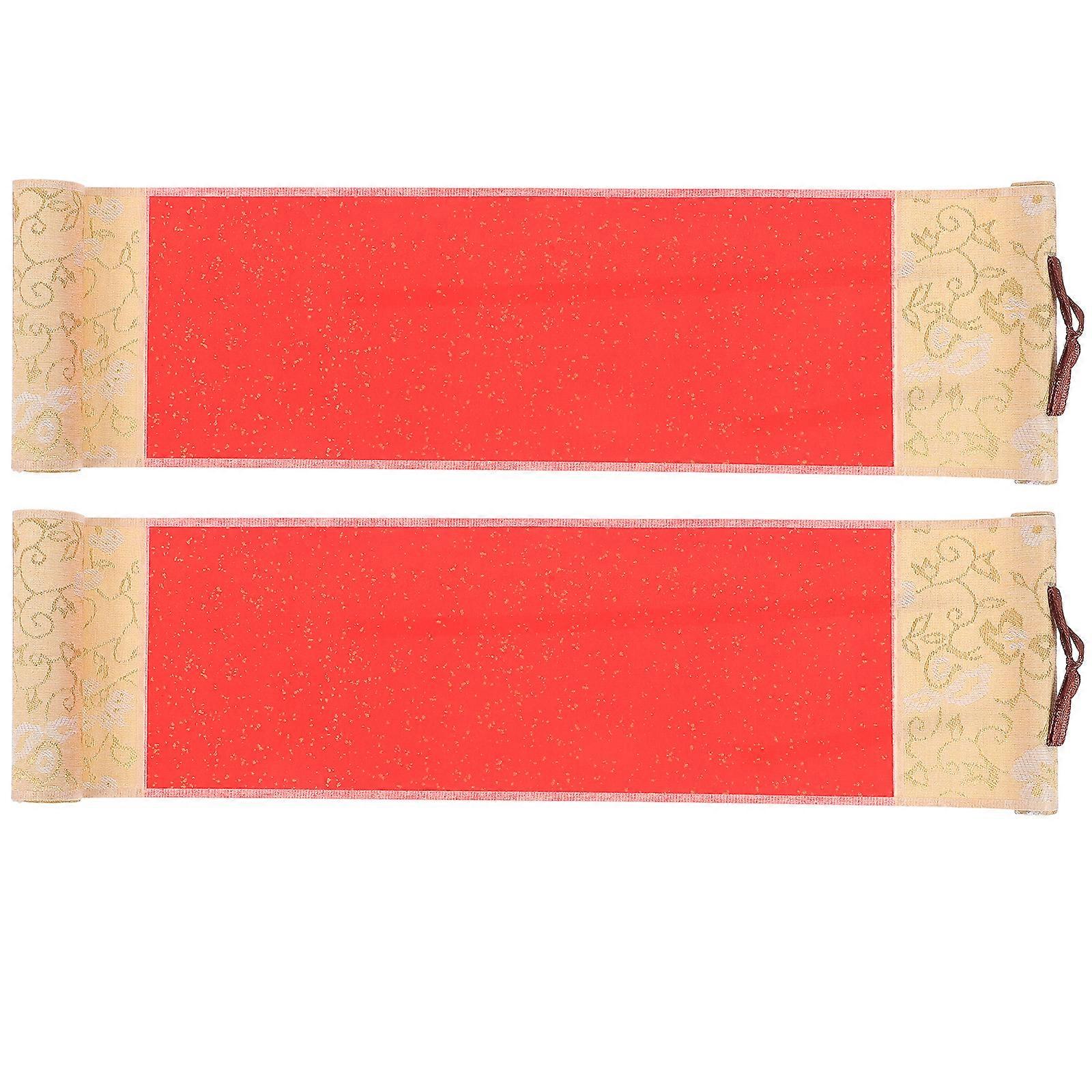 2Pcs Blank Chinese Scroll Paper Painting Scroll Hanging Chinese Calligraphy Paper