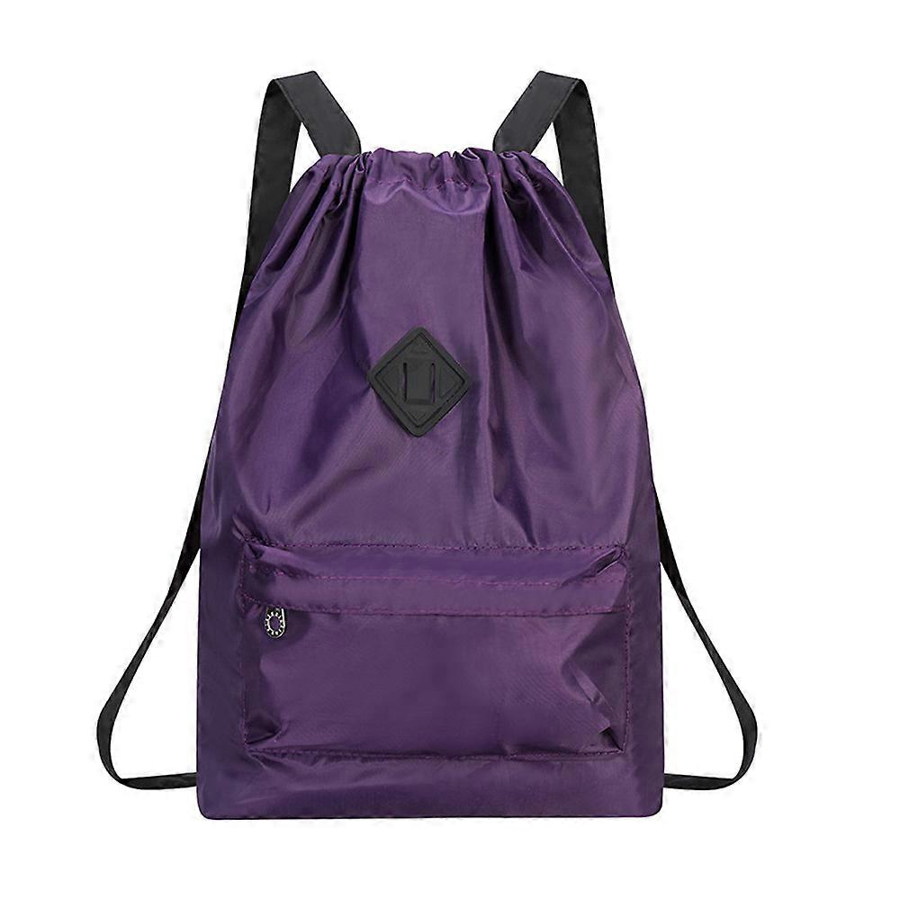 Drawstring Backpack Sports Gym Bag with Shoes Compartment, Water-Resistant String Backpack