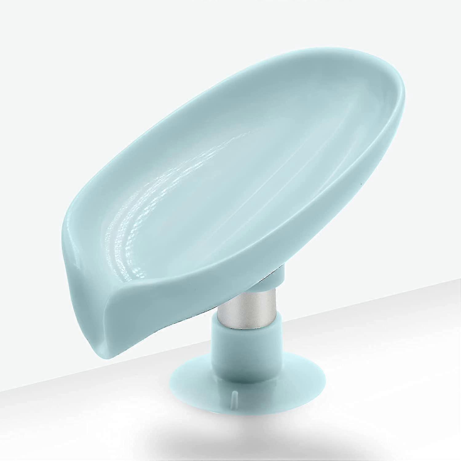 Leaf Shaped Soap Dish, Self-empty Soap Dish With Suction  , No Perforation, For Shower, Bathroom