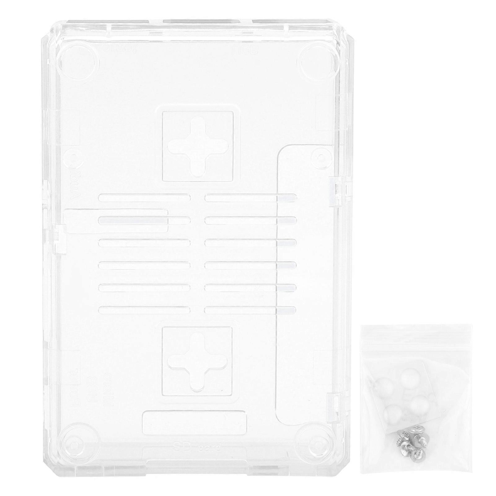 Shell Protective Frosted Box Case Cover ABS for Raspberry Pi 3B 3B+ D Style with Screw(Transparent )