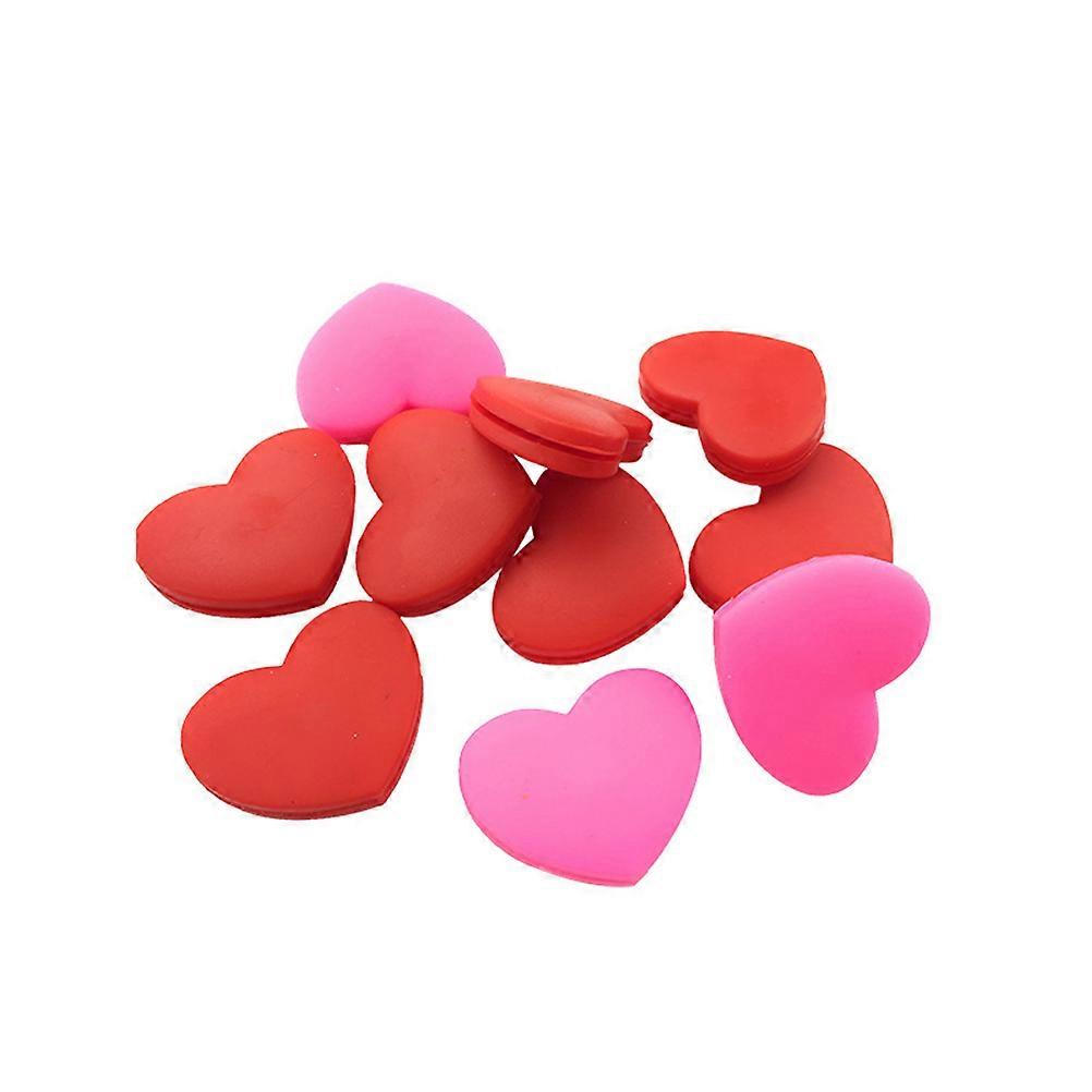 10 Pcs Tennis Racket Vibration Dampeners Heart Shape Tennis Racquet Absorbers Tennis Racket Strings Dampers for Players (Red and Pink)