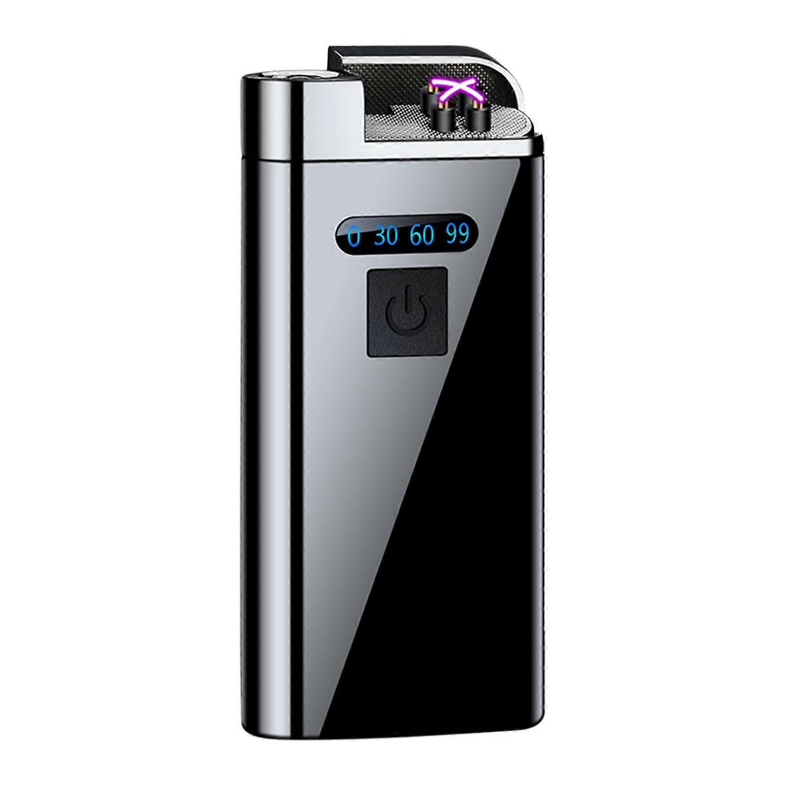 Metal Machine With High Power Compact And Convenient Ignition USB Charging Power Display LED Lighting Windproof Lighter