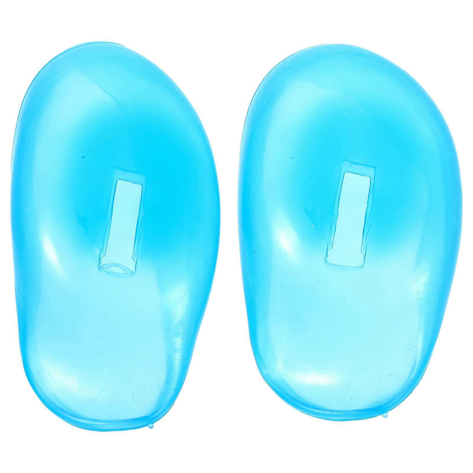 1 Pair Ear Protection Tool Silicone Ear Shield Ear Protector Cover for Hair Salon Dye Hair (Sky Blue)