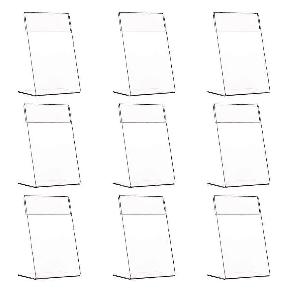 9Pcs Acrylic Display Stand L-shape Slanted Sign Holders Desktop Paper Menu Holder