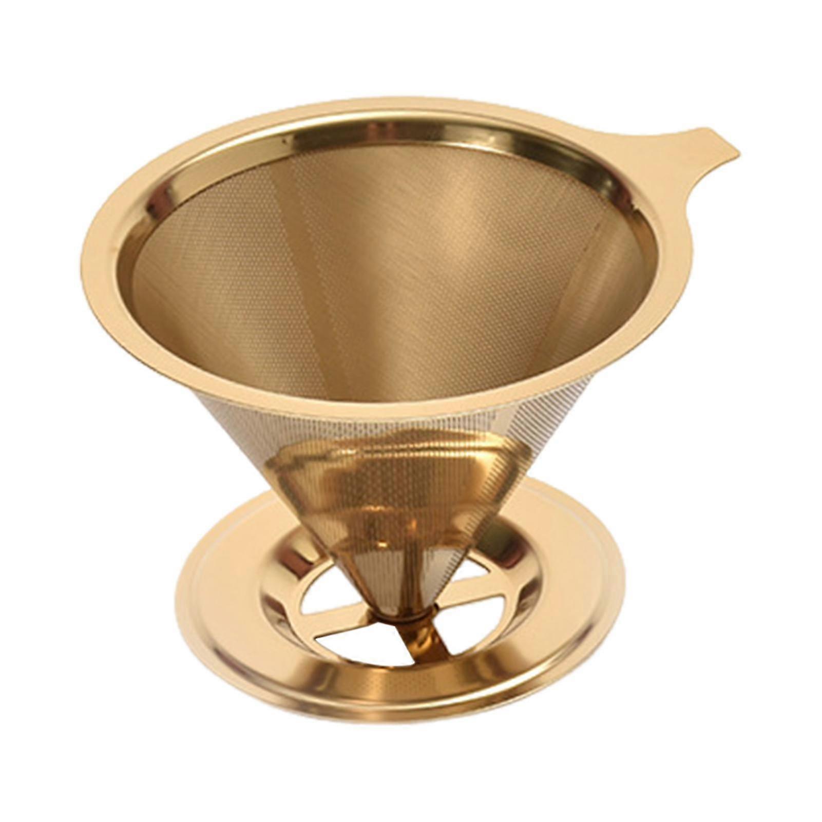Filter Stainless Steel Pour Over Dripper Reusable Paperless Cone Filter For Home