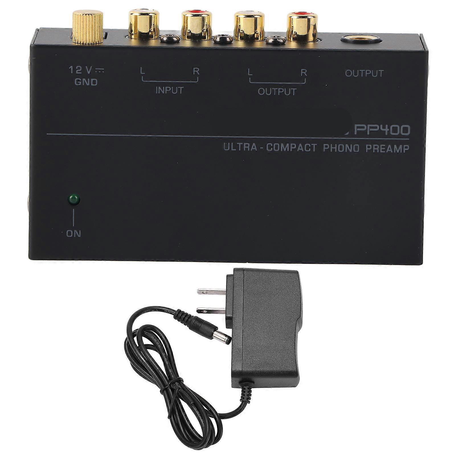 Phono Preamp Signal Preamplifier Amplifier for Record Player Phonograph US Plug 100240VAC