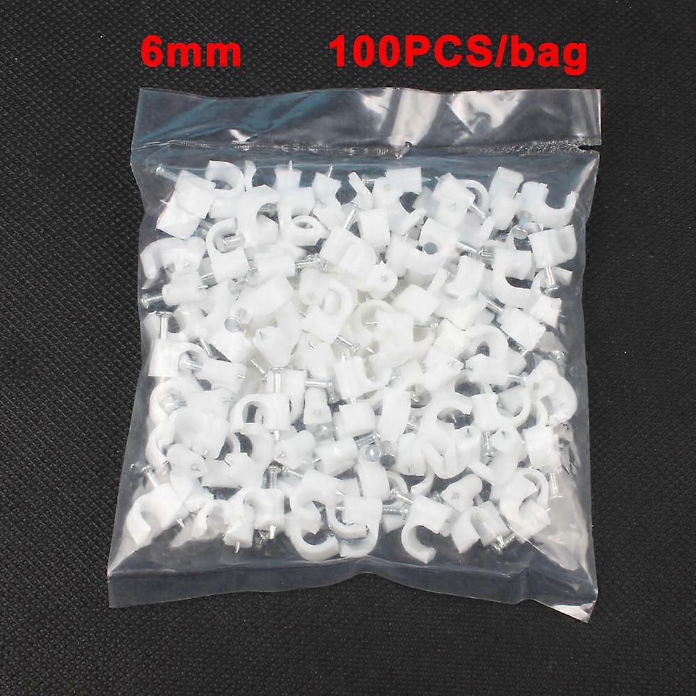 4 مم 5 مم 6 مم 8 مم مسار دائرة مشابك كابل مشابك أسلاك مسمار الكابل 100 قطعة / كيس 10 مم 12 مم 16 مم مشابك كابل مستديرة بيضاء Y4 Y6 Y12