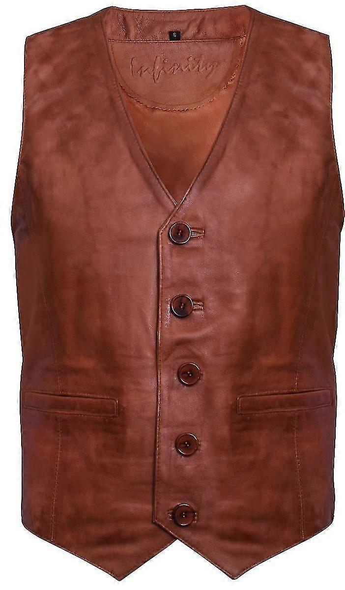 Herren Soft Tan Leder Weste Walkbee