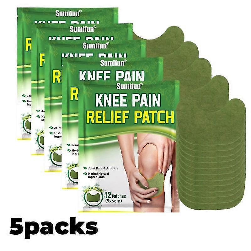 5packs Knee Pain Relief Patch Wormwood Moxa Hot Moxibustion Patch Self Heating Patch