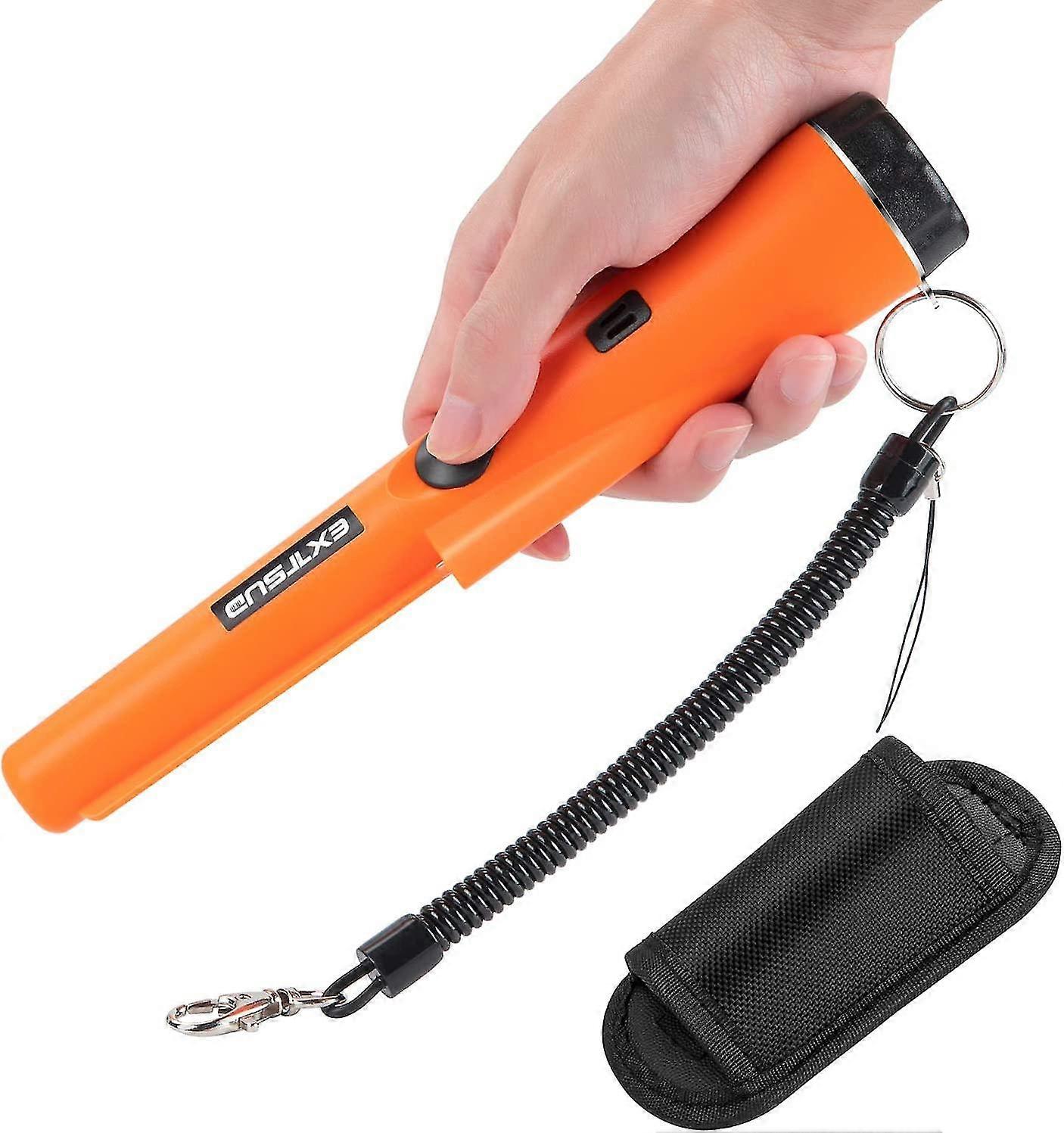 Portable Metal Detector, Metal Pointer Metal Detector Metal Pin Pointer Ip66 Waterproof With Built-In Led Indicator/Alarm Light/ 360 Scan/Holster For