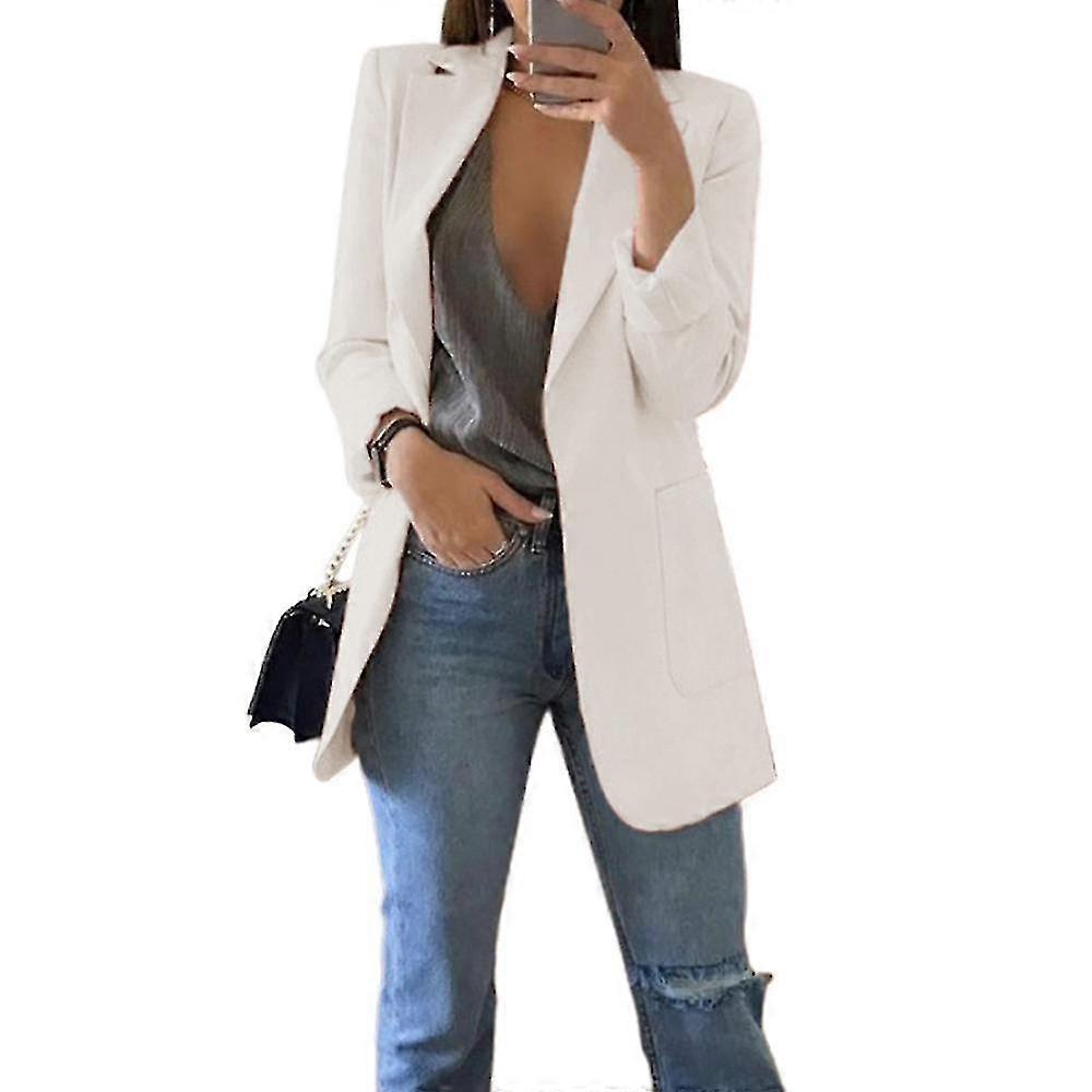 Womens Oversized Long Sleeve Lapel Casual Coat Jacket Office Work Blazer Suit