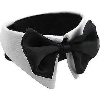 hund bowtie, 1 pakke hvit justerbar formell kjæledyr bowtie krage kjæledyr kostyme krage