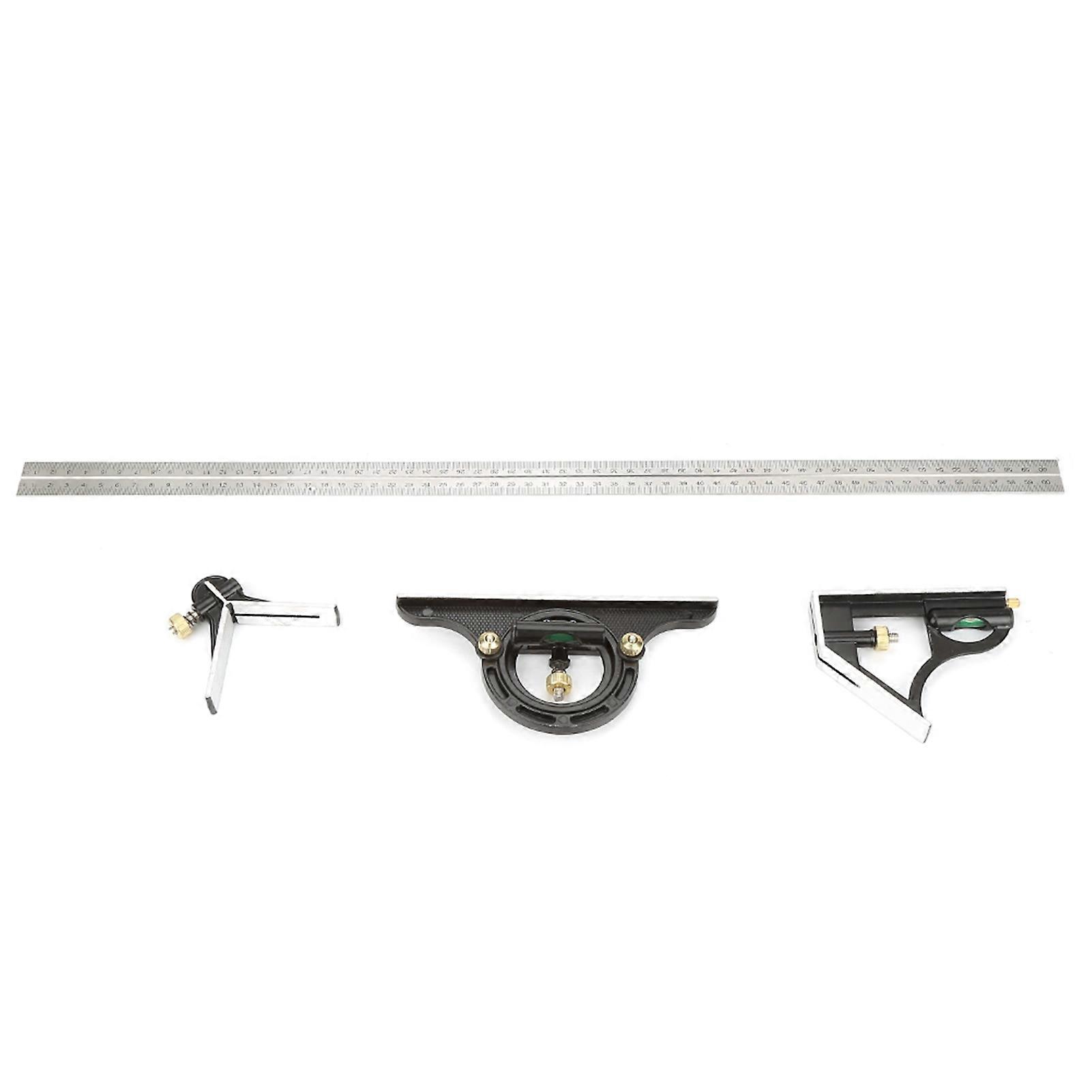 Metal Adjustable Combination Square Right Angle Ruler Engineer Measuring Tool
