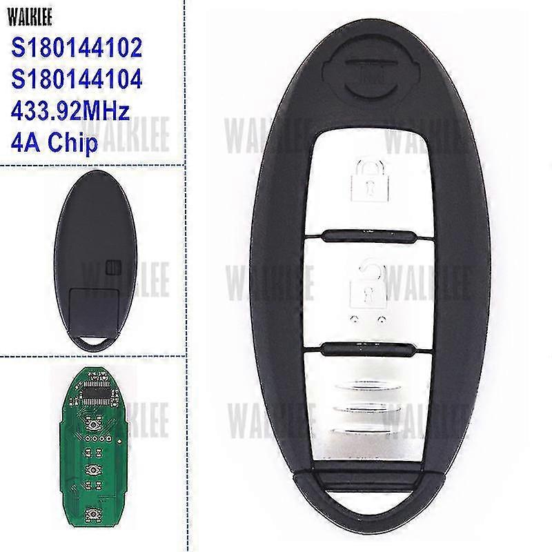 Walklee Smart Remote Key Suit per Nissan Nissan Qashqai J11 X-trail T32 S180144102 o S180144104 433.92mhz Pulsar C13