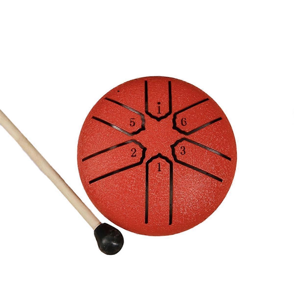 Mini tambour à langue en acier 6 tons de 3 pouces avec baguettes, instruments de musique à percussion, accessoires de batterie D