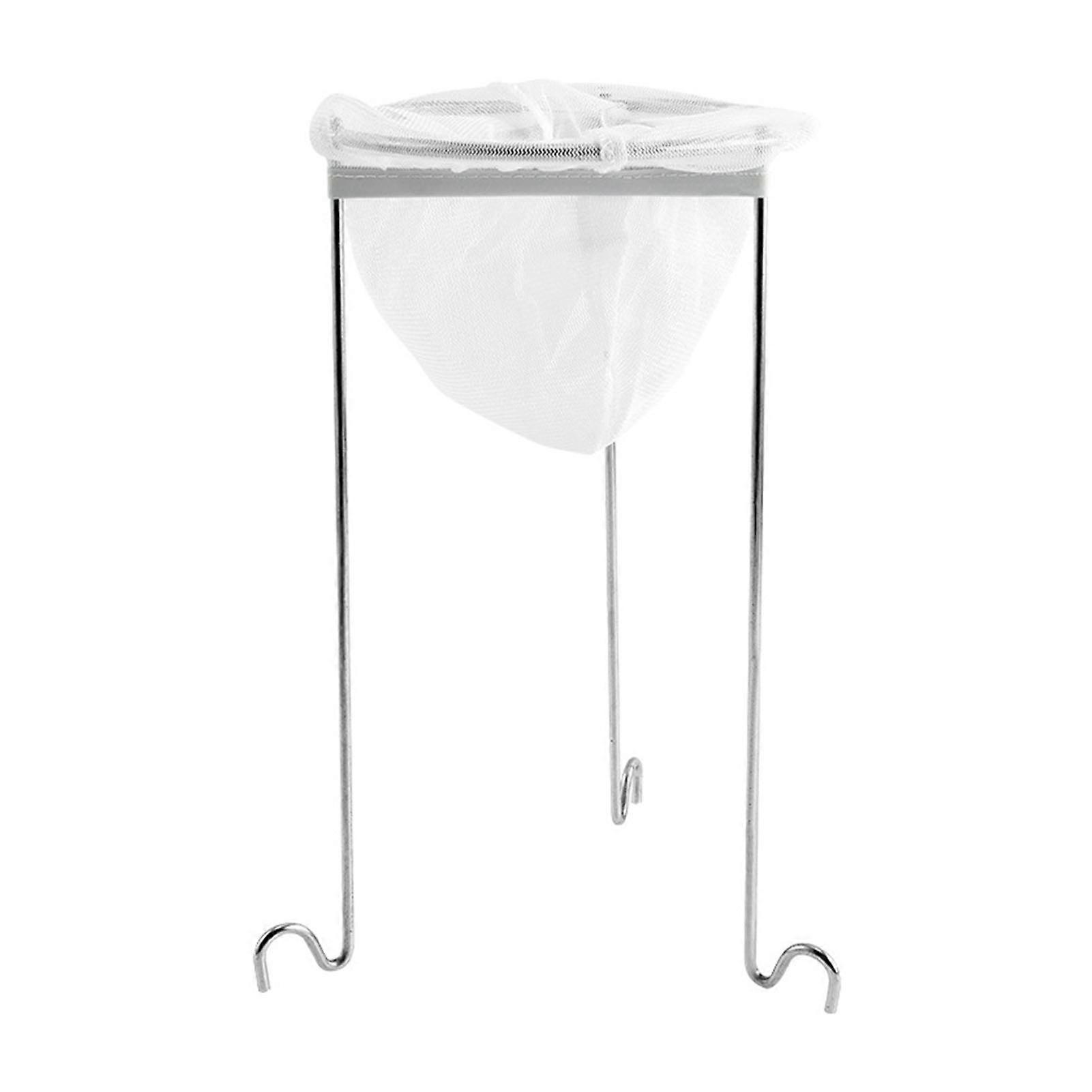 Stainless Steel Strainer Stand with Reusable Nylon Bags Durable Filter Holder Set for Nut Milk Juices Cheese Yogurt Broth Stable Tripod Design Easy to
