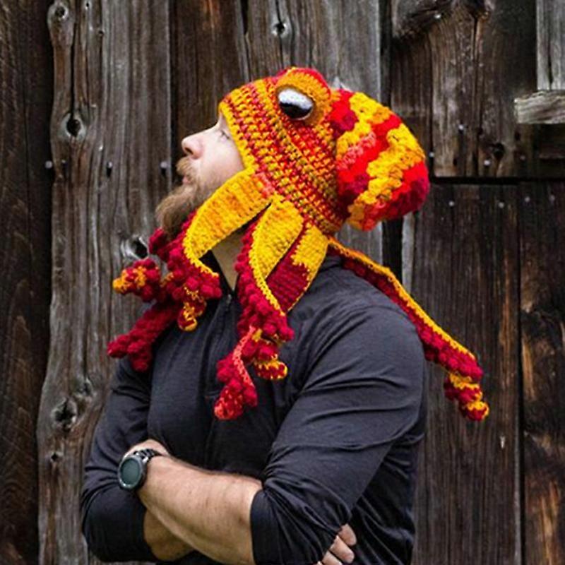 Crochet Octopus Octopus Beanie Hat Funny Octopus Hat Hand-Knitted