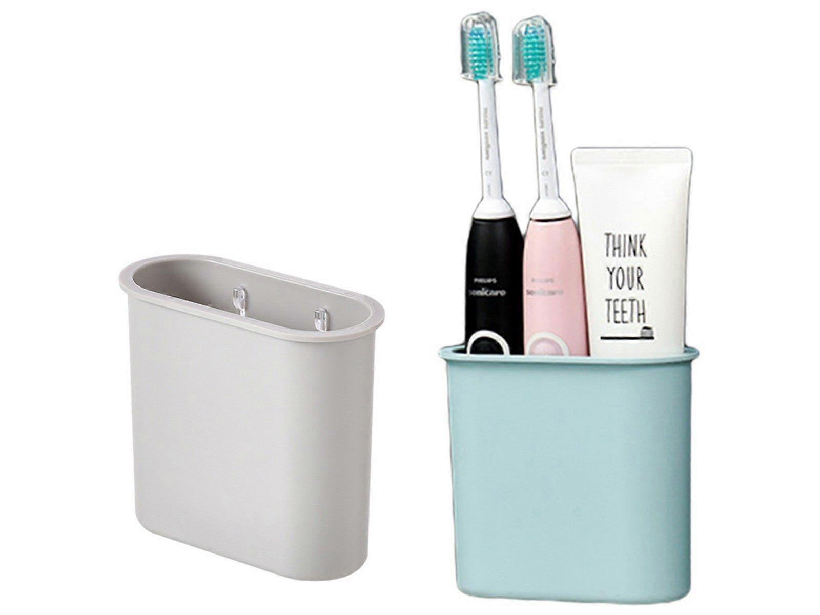 2Pcs Wall Mount Toothbrush Holder Bathroom Toothpaste Razors Organizer Holder